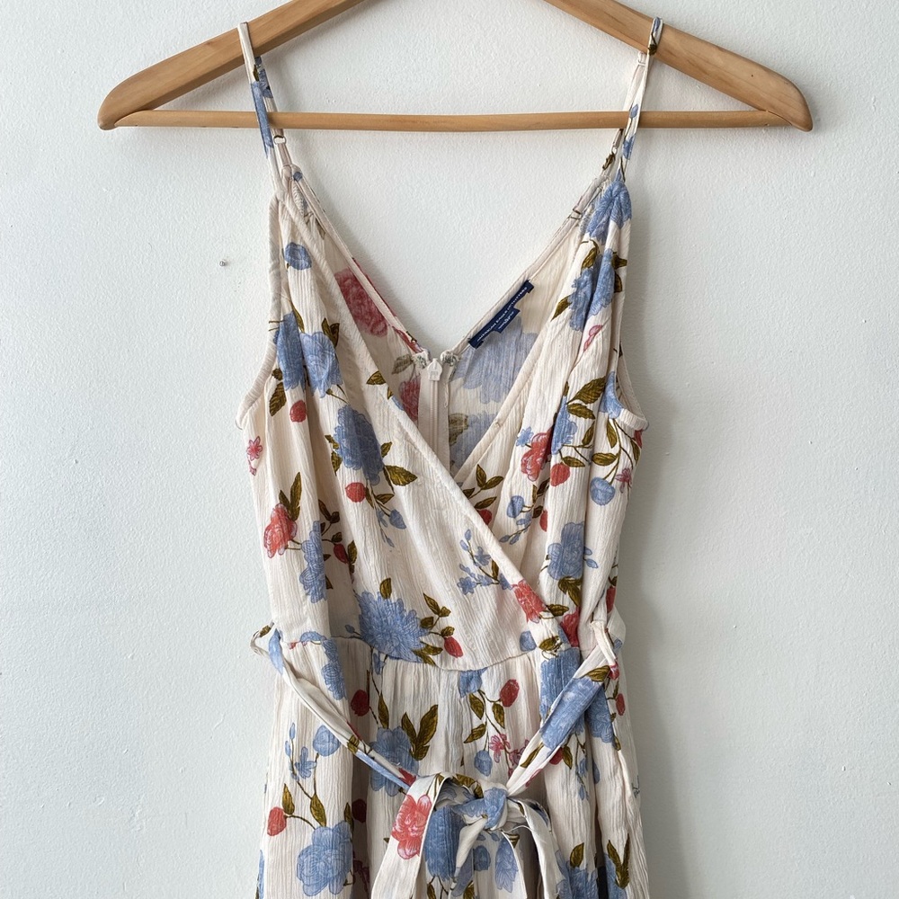 American Eagle Outfitters Cream Floral Wide Leg Jumpsuit - Picture 2 of 7